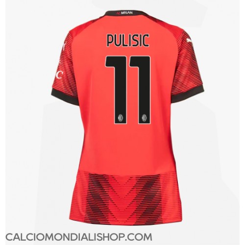 Maglie da calcio AC Milan Christian Pulisic #11 Prima Maglia Femminile 2023-24 Manica Corta